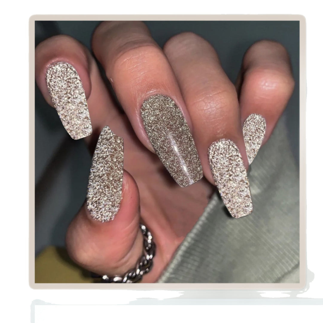 Glamouröses Full-Coverage Glitzer Press-On Nagelset