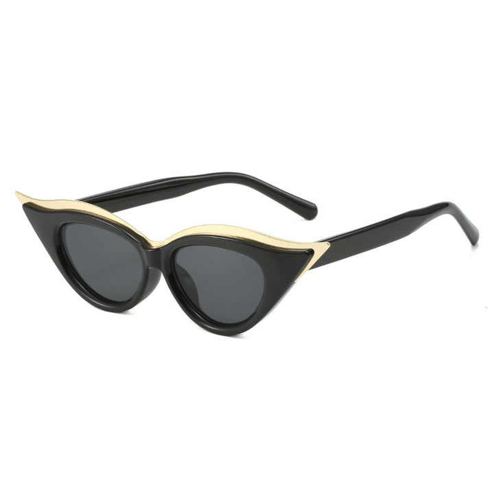Damen Cat-Eye Sonnenbrille mit luxuriösen metallischen Akzenten Karnz