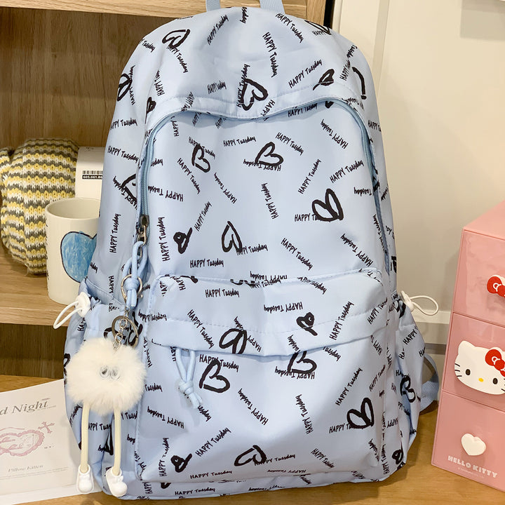 Verspielter Herz-Muster Rucksack Karnz
