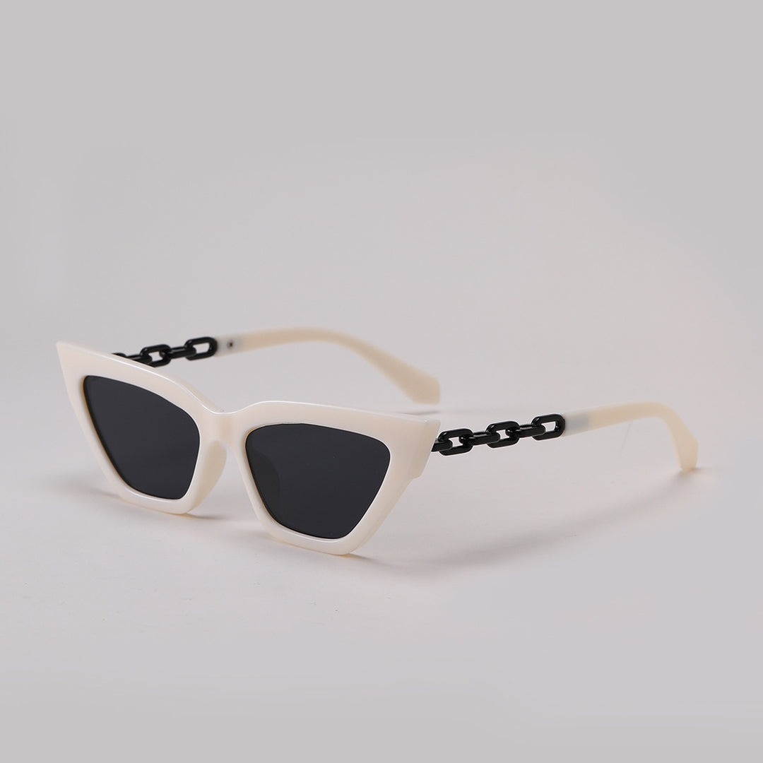 Damen Cat-Eye Sonnenbrille mit luxuriösem Kettenrahmen Karnz
