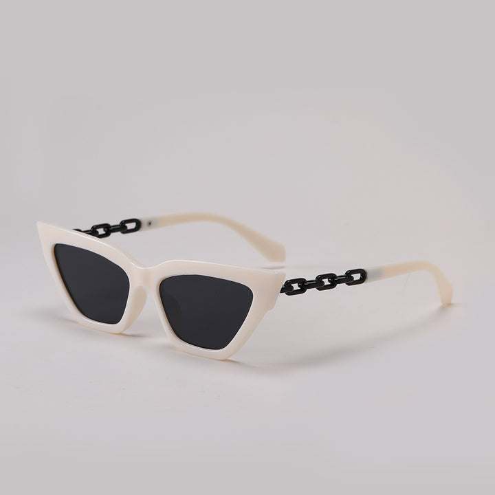 Damen Cat-Eye Sonnenbrille mit luxuriösem Kettenrahmen Karnz