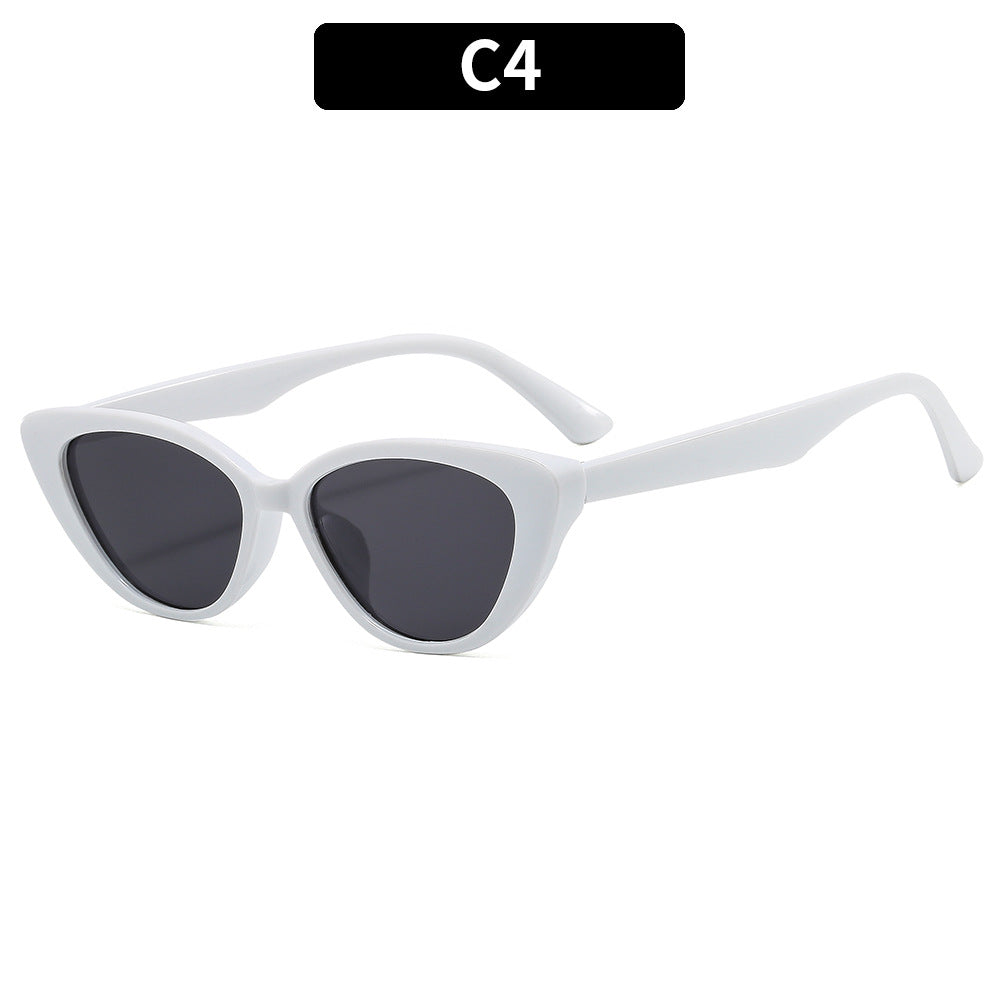 Retro Katzenaugen-Sonnenbrille mit Tierdruck-Rahmen
