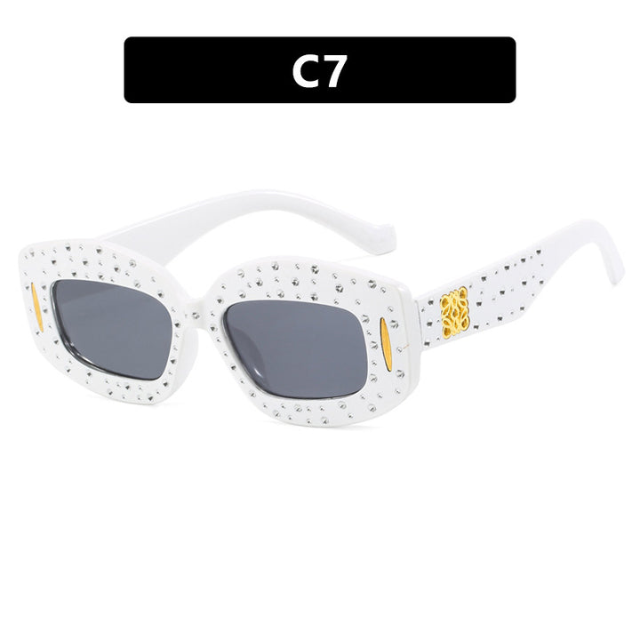 Damen modische Sonnenbrille mit glamourösem Strassbesatz Karnz