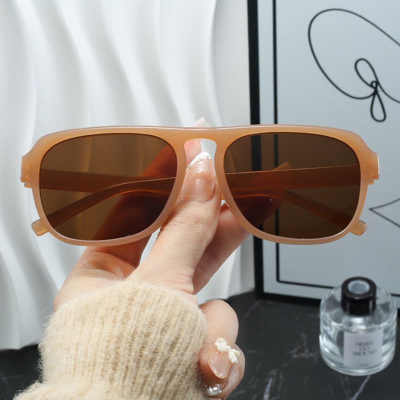 Damen moderne rechteckige Sonnenbrille mit polarisierenden Gläsern Karnz