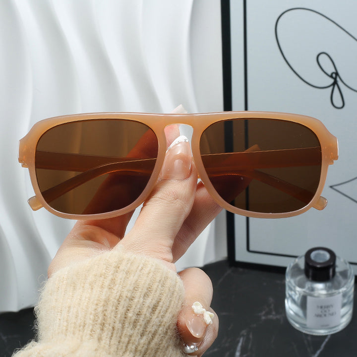 Damen moderne rechteckige Sonnenbrille mit polarisierenden Gläsern Karnz