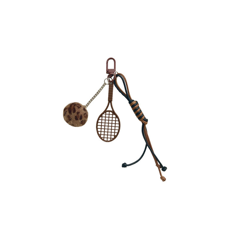 Tennisracket und Pelzball Schlüsselanhänger Karnz