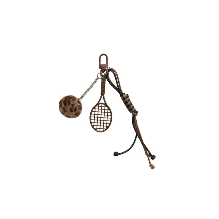 Tennisracket und Pelzball Schlüsselanhänger Karnz