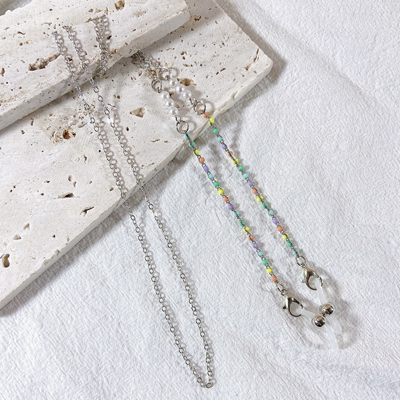 Elegante Brillenhalterkette mit Schwarzen Perlen Karnz