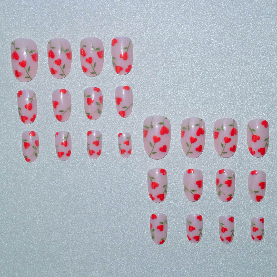 Florales Herz Akzent Nagelkunstset