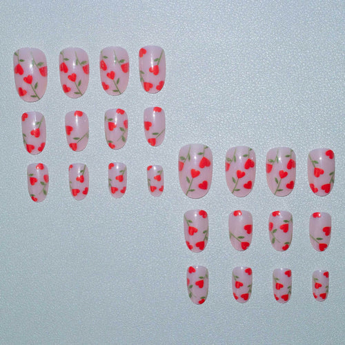 Florales Herz Akzent Nagelkunstset