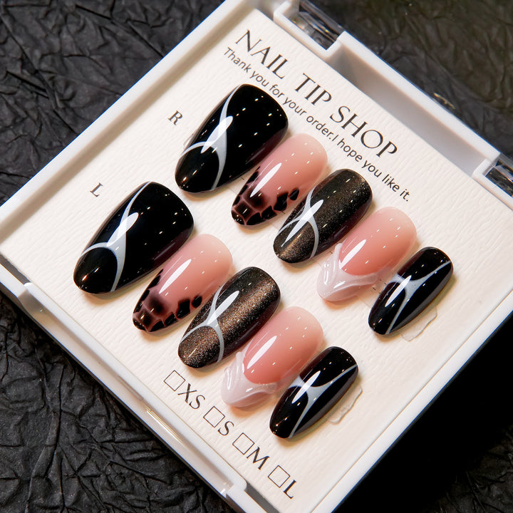 Künstlerische Stiletto Druck-on Nagelkunst