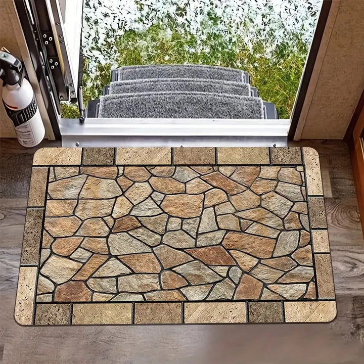 Dekorativer Steinoptik Eingangsteppich