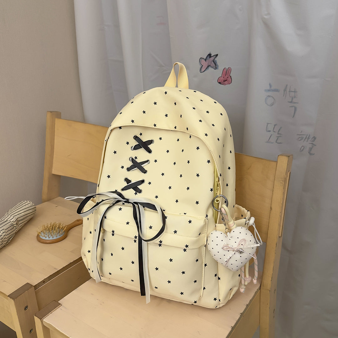 Niedlicher Schnürung Sternen Druck Rucksack