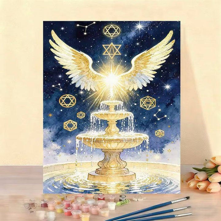 DIY Aquarell Brunnen Malen nach Zahlen Set Karnz