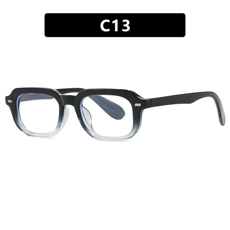 Damen quadratische Sonnenbrille mit hochglänzendem transparentem Rahmen und polarisierenden Gläsern Karnz