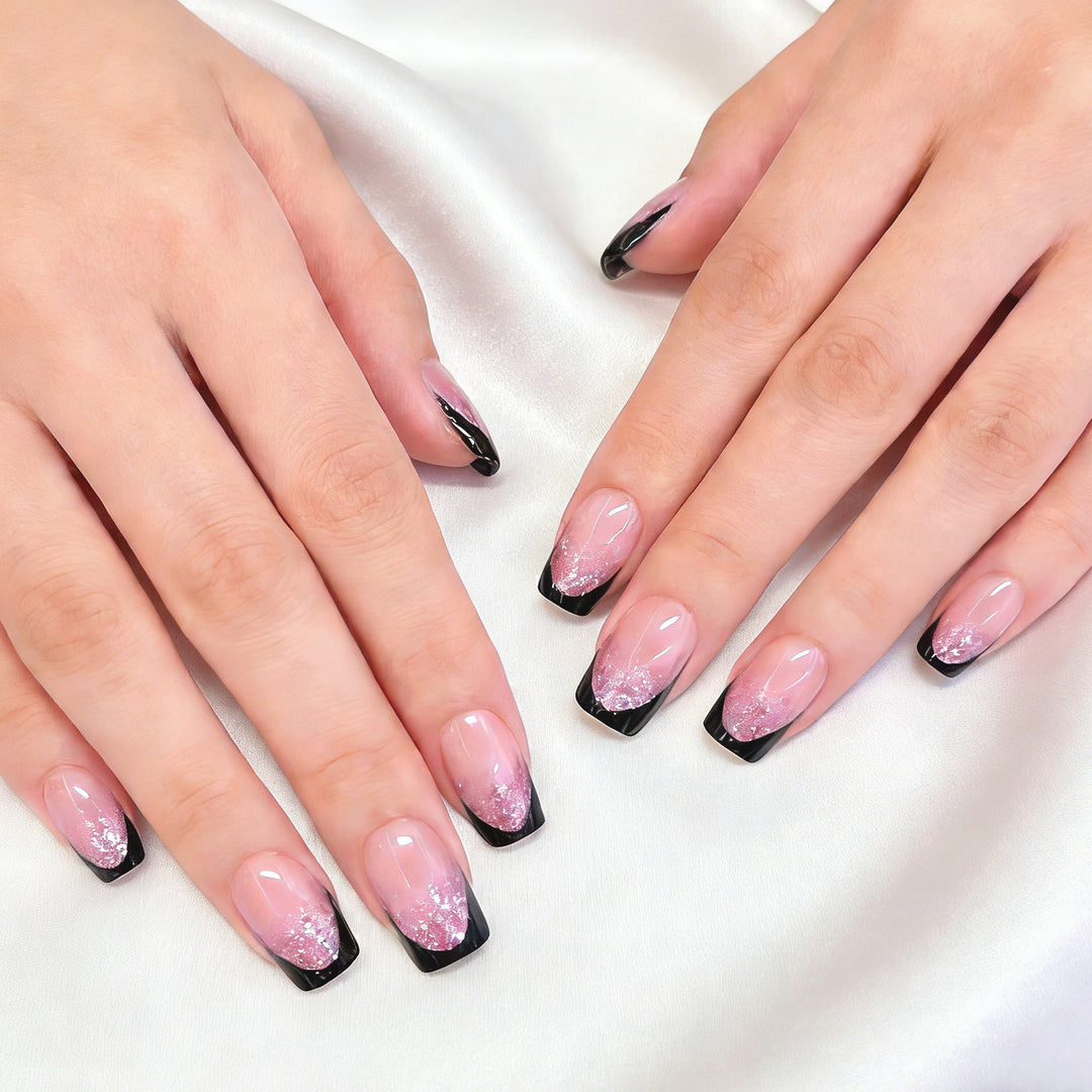 Glitzernde Tipp Press-On Nagelset Karnz