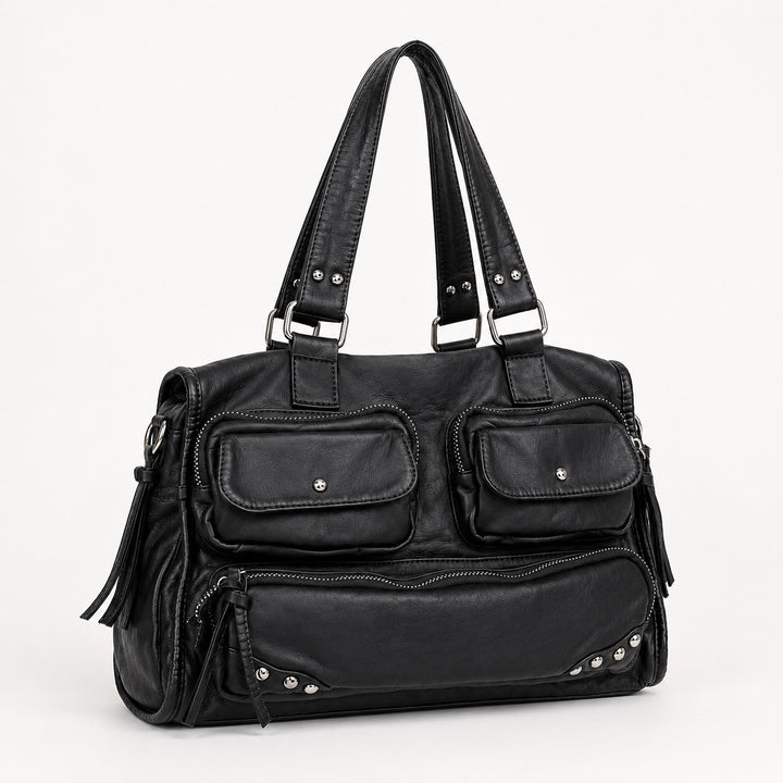 Multitaschen-Leder-Satteltasche