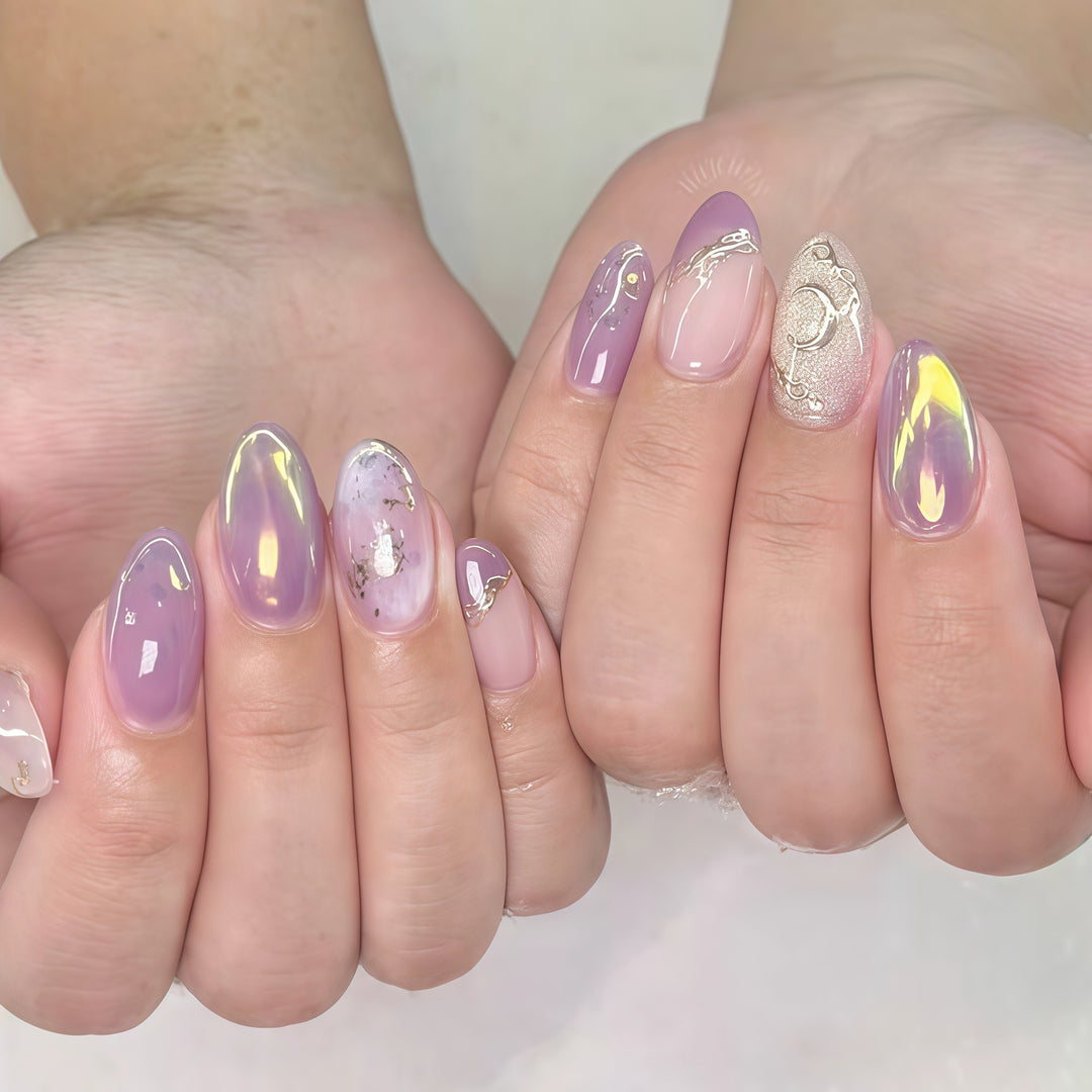 Elegantes dekoratives Press-On-Nagelset Karnz