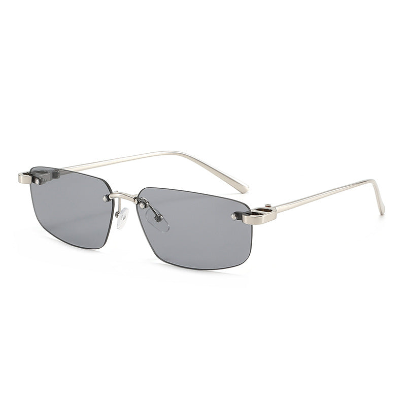 Damen modische rechteckige Sonnenbrille mit minimalistischem Rahmen Karnz