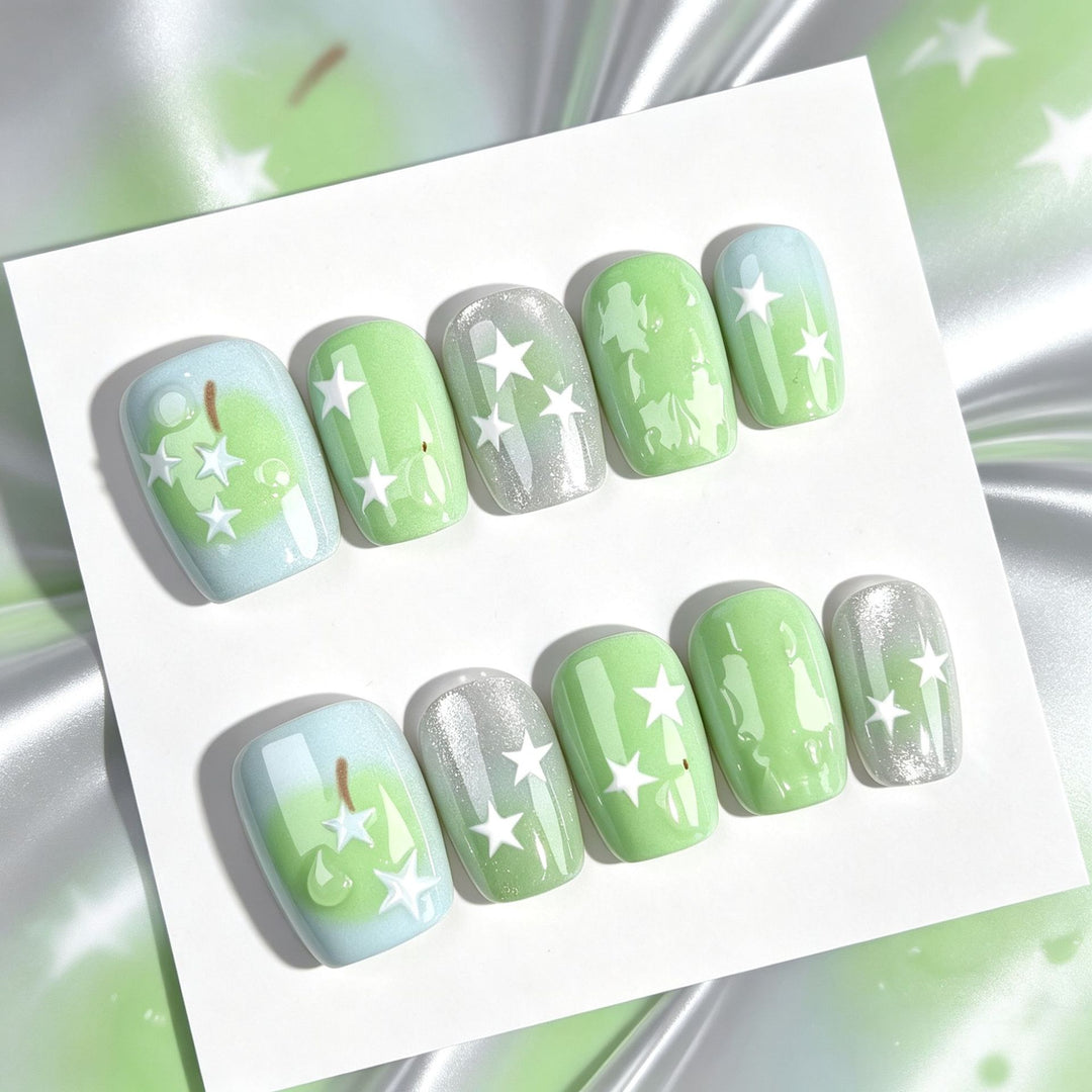 Glitzerndes Stern-Thema Press-On Nagelset
