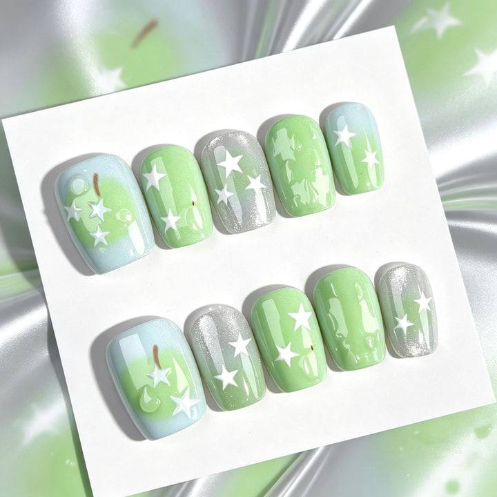 Glitzerndes Stern-Thema Press-On Nagelset