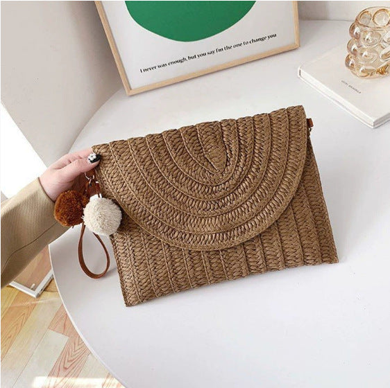 Damen Clutch aus geflochtenem Naturmaterial Karnz