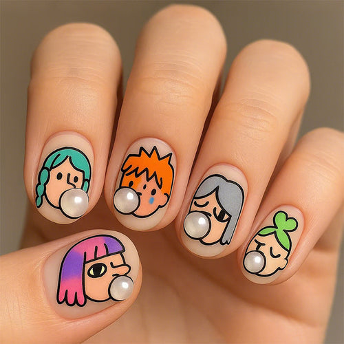 Cartoon-Themen Press-On Nagelkunst Set Karnz