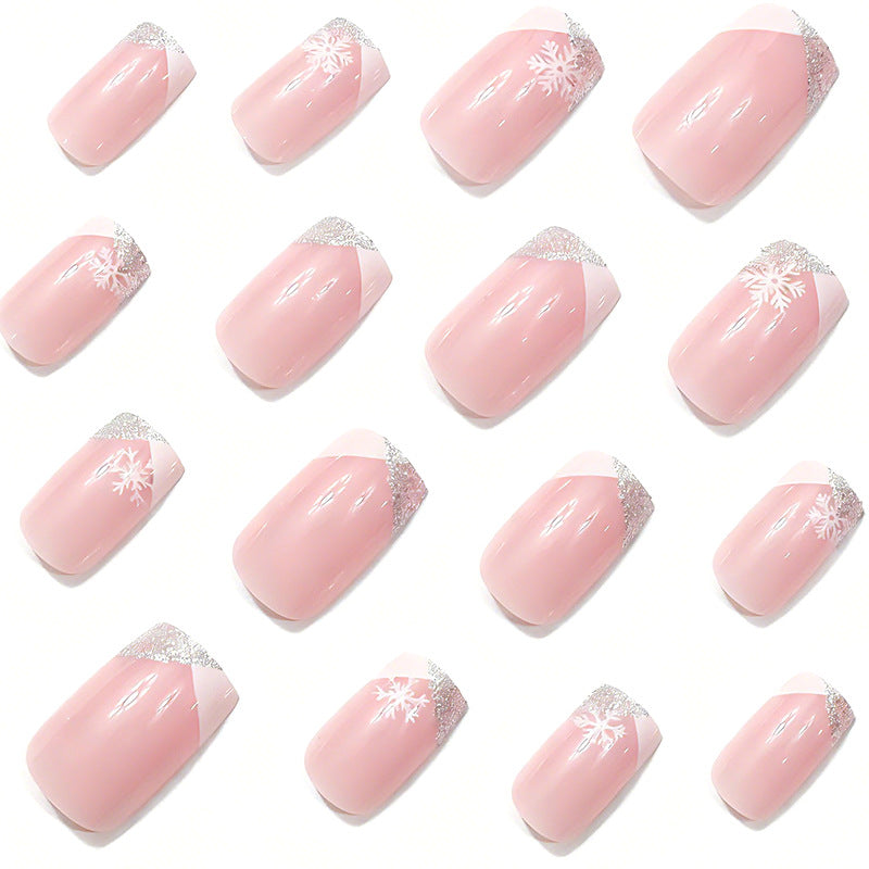 Kreative florale Schneeflocken-Nagelkunst Karnz