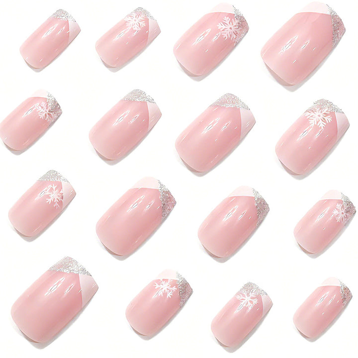 Kreative florale Schneeflocken-Nagelkunst Karnz