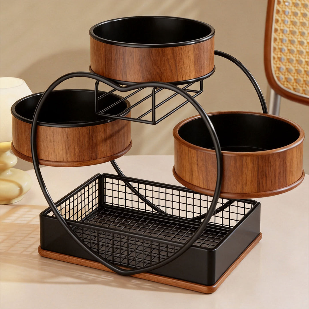 Herzförmiger dreistufiger Metall Obstkorb Organizer