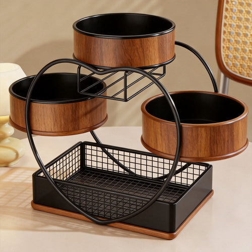Herzförmiger dreistufiger Metall Obstkorb Organizer