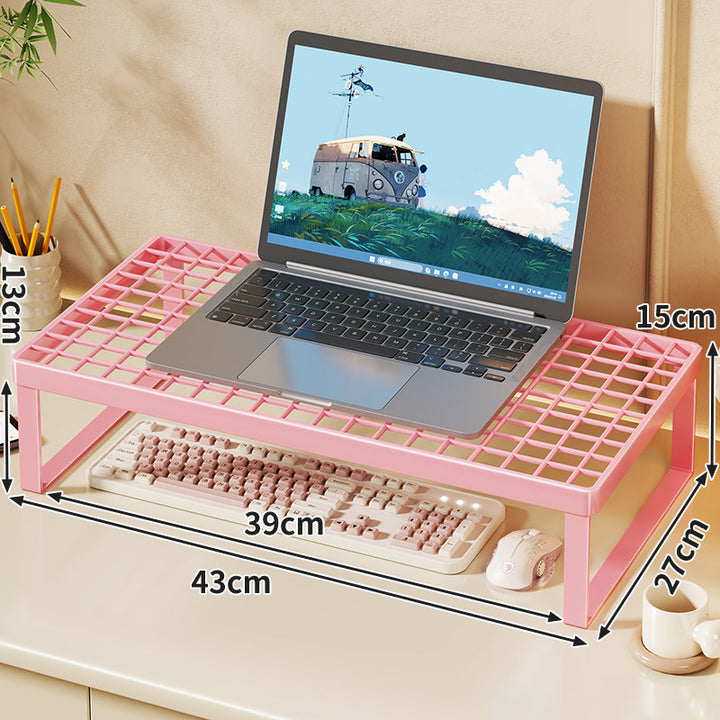 Erhöhter Mesh Laptop-Ständer mit Stauraum unter der Tastatur