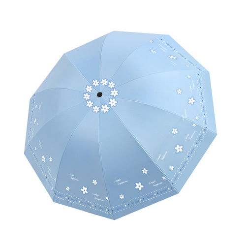 Damen Faltbarer Regenschirm mit floralen Mustern und UV-Schutz Karnz