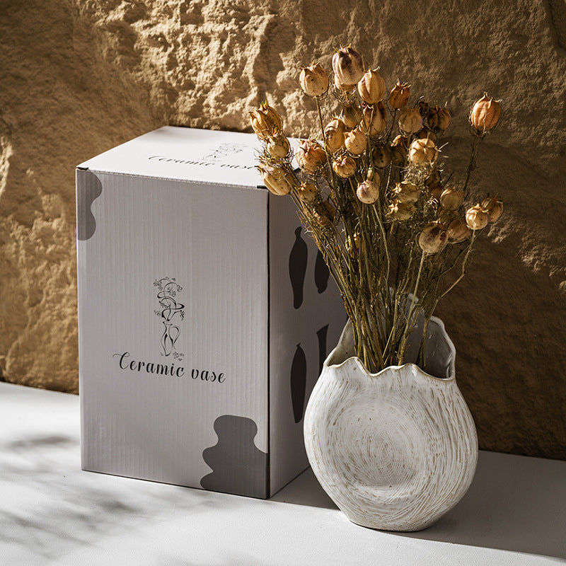Handgemachte Texturierte Keramische Skulpturale Vase