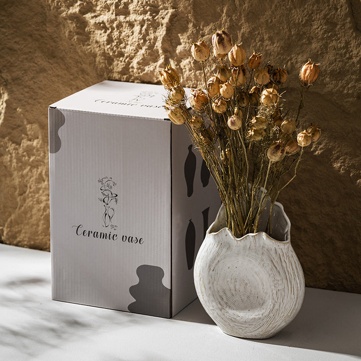 Handgemachte Texturierte Keramische Skulpturale Vase