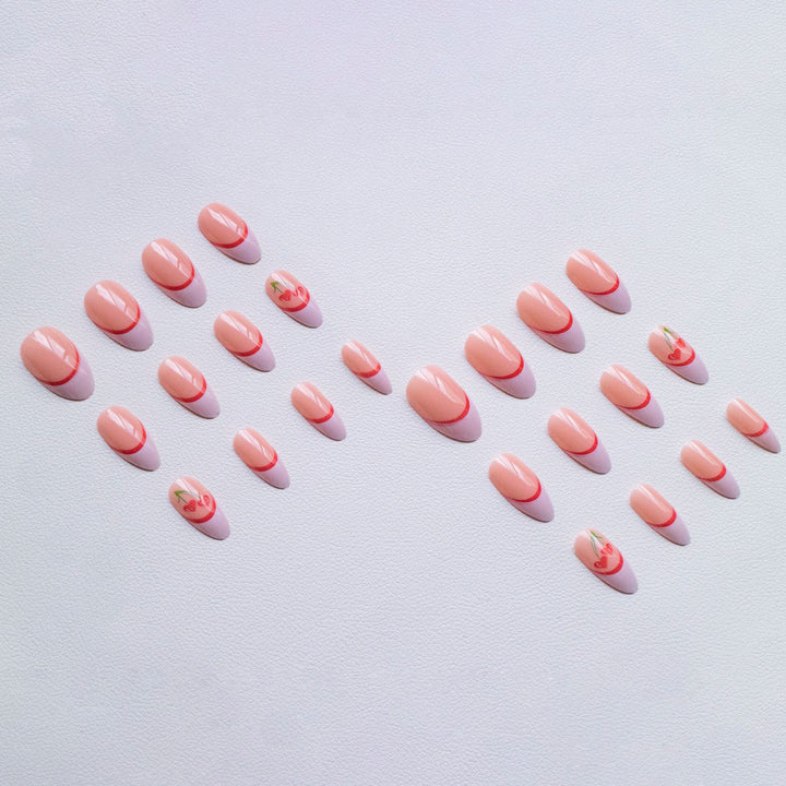 Kreative Kirsch-inspirierte Nagelkunst