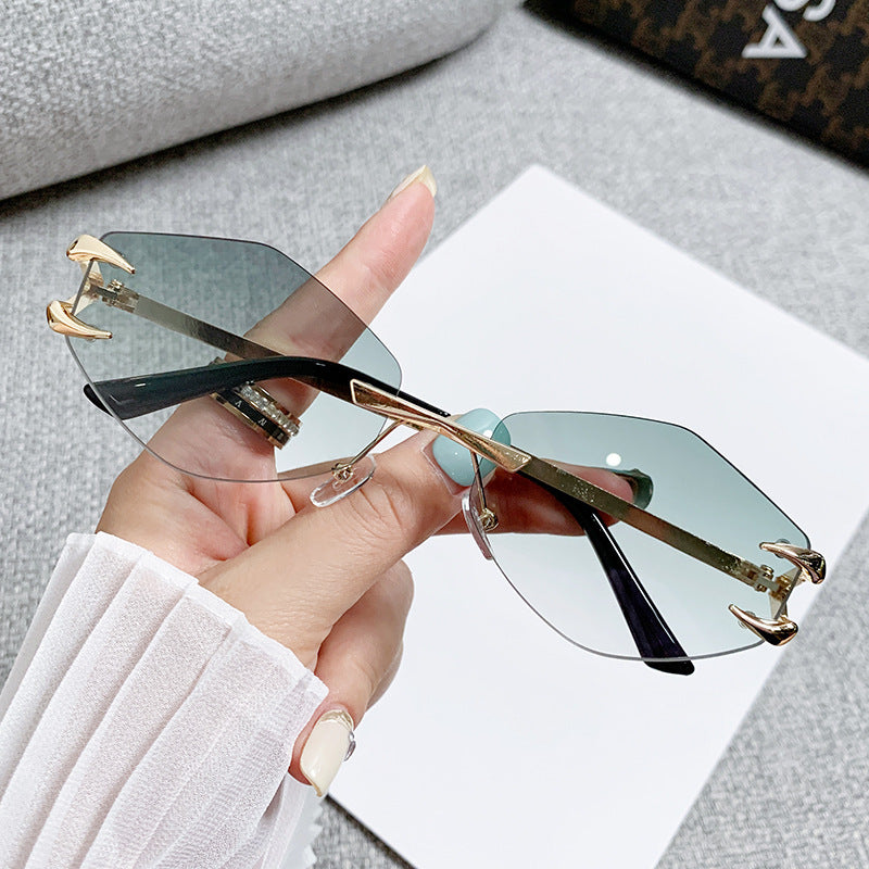 Damen geometrische Oversized-Sonnenbrille Karnz