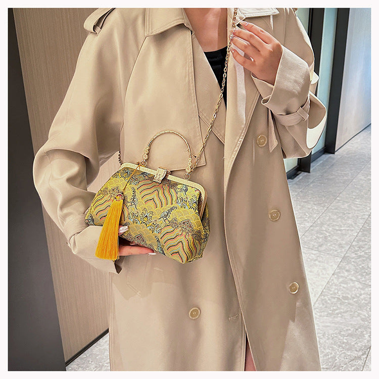 Vintage bestickte Designer-Handtasche