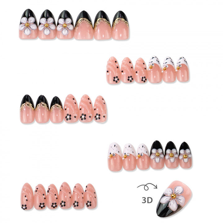 Elegantes Floral Press-On Nails Set