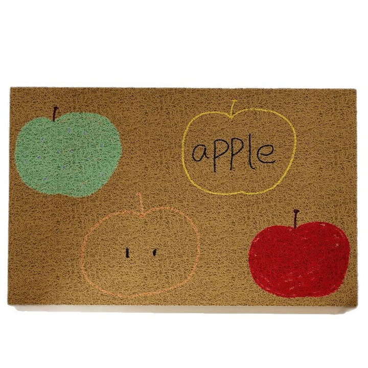 Low-Pile Absorbent Entrance Doormat with Pear Illustration and Non-Slip Backing