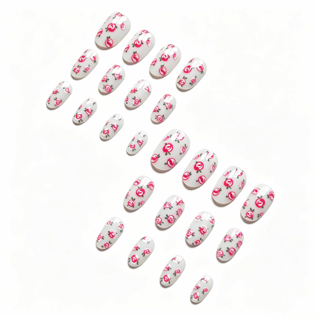 Floral Rose Design Nagelkunst