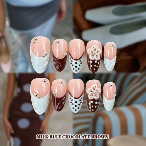 Künstlerisches Acryl Press-On Nageldesign Karnz