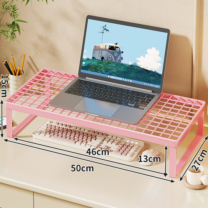 Erhöhter Mesh Laptop-Ständer mit Stauraum unter der Tastatur