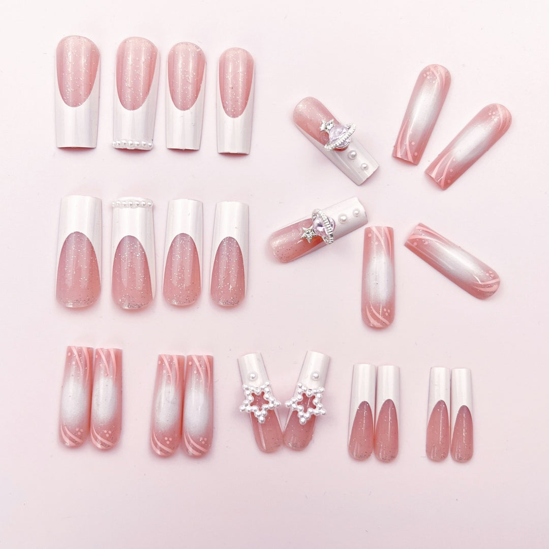 Glamouröse Dekorative Press-On Nagelkunst Karnz
