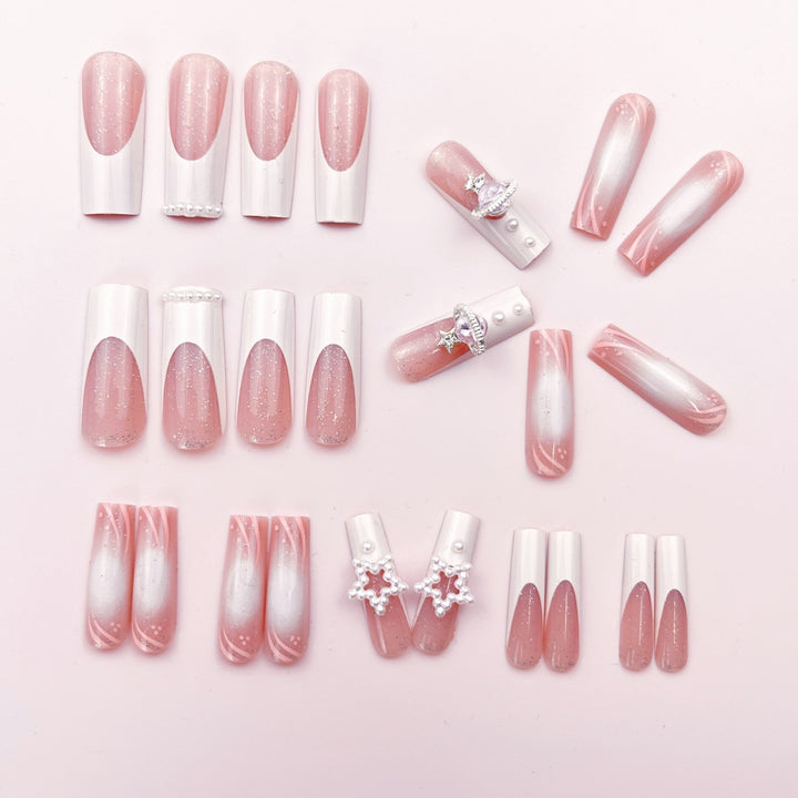 Glamouröse Dekorative Press-On Nagelkunst Karnz