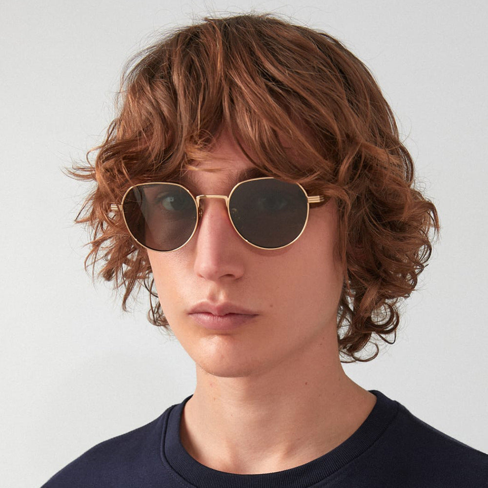 Damen Stilvolle runde Designermode Sonnenbrille Karnz