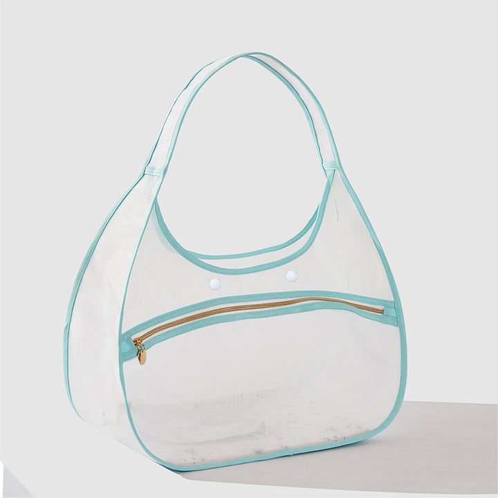Damen transparente Strandtasche mit robusten Henkel und praktischem Innenfach Karnz
