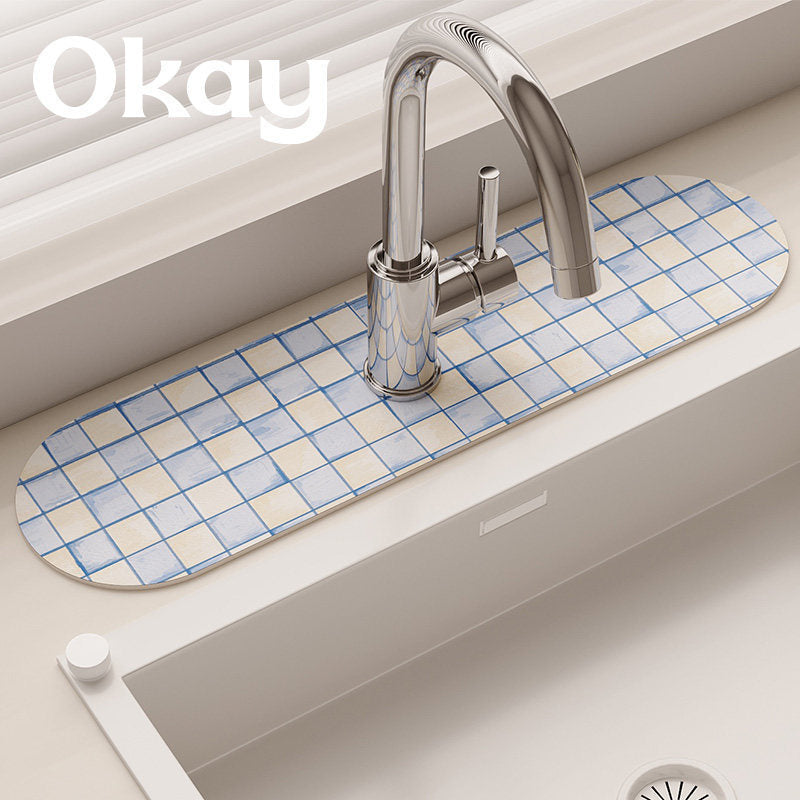 Absorbent Microfiber Dish Drying and Sink Protector Mat Set