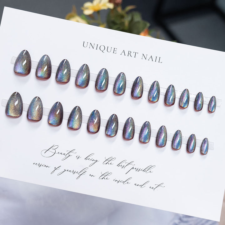 Press-On Nagelset mit holografischer Oberfläche