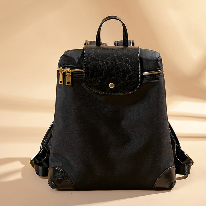 Vielseitiger Multi-Taschen-Rucksack mit Lederakzenten